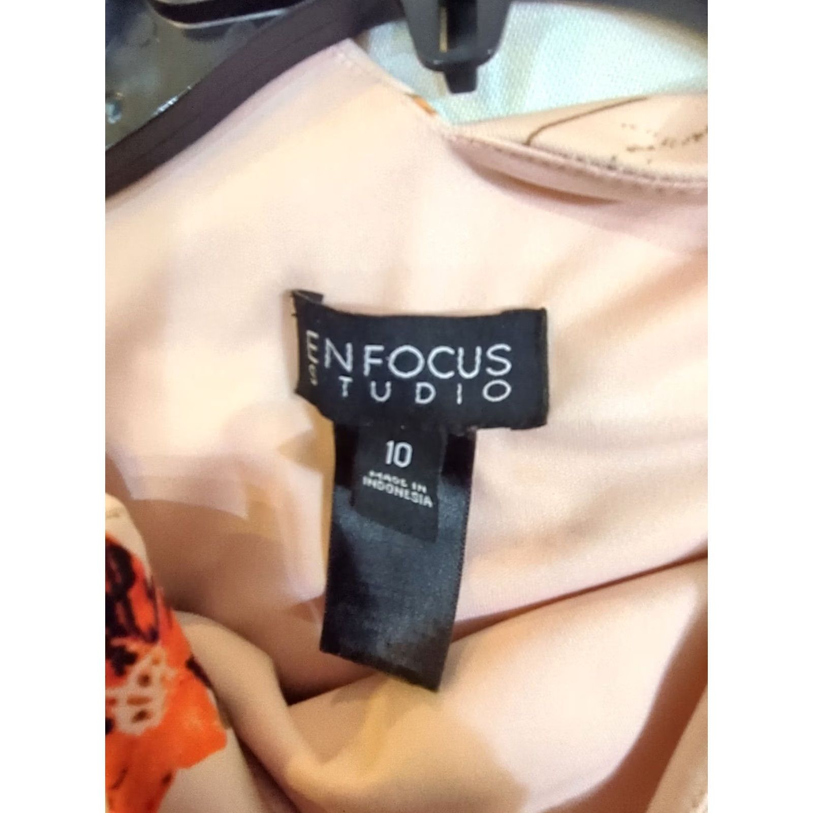 Vintage EnFocus Studio Dress 10 Sleeveless Stretch Pink Floral Knee Length Women's Size L / US 10 / IT 46 - 4 Thumbnail