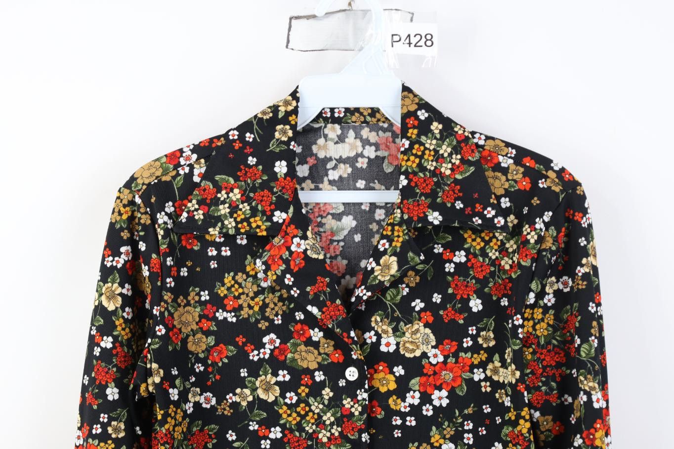 Vintage Vintage 60s 70s Mid Century Modern MCM Flower Button Shirt Size M / US 6-8 / IT 42-44 - 2 Thumbnail