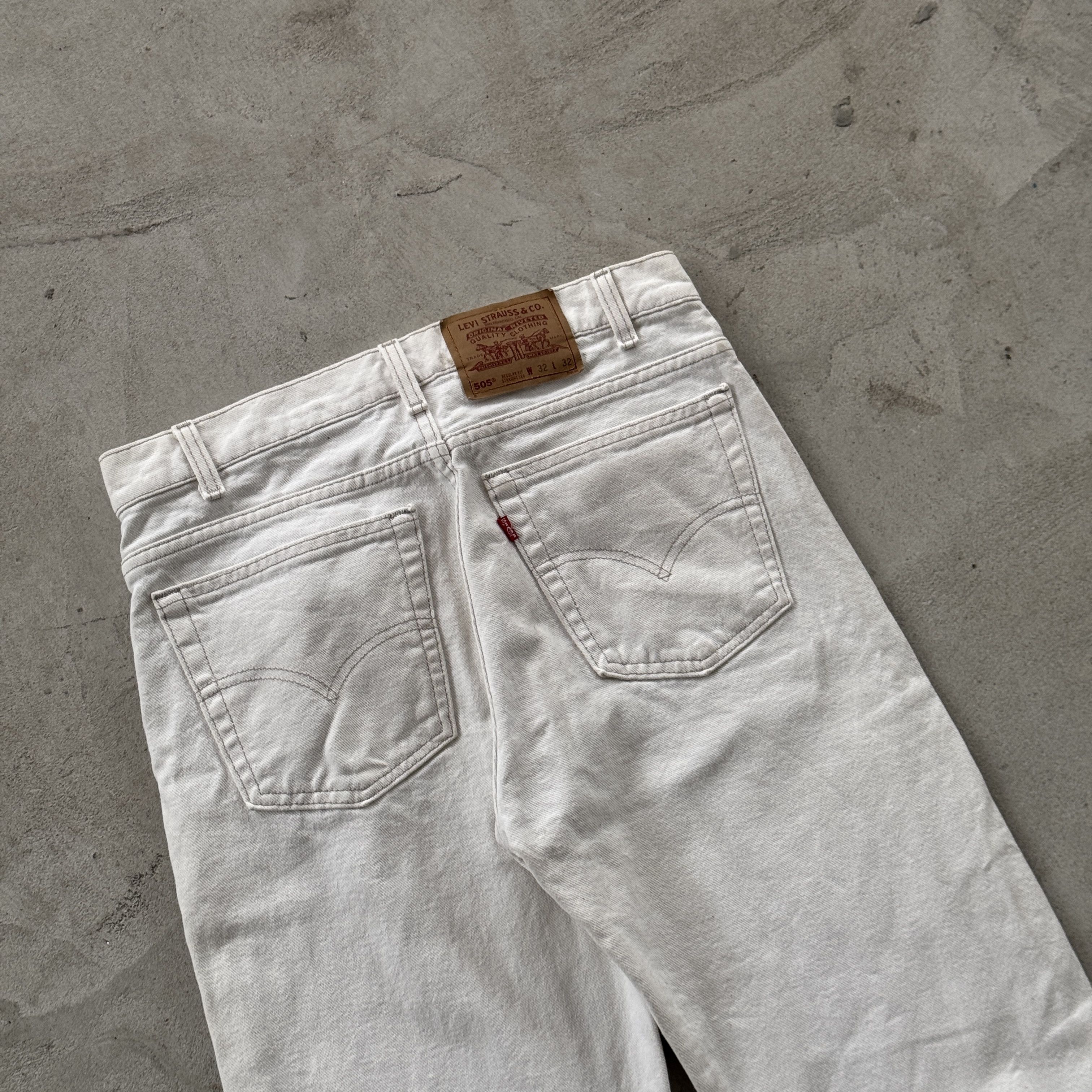 Levi's Vintage Levi's 505 Regular Fit White Jeans Size US 32 / EU 48 - 4 Thumbnail