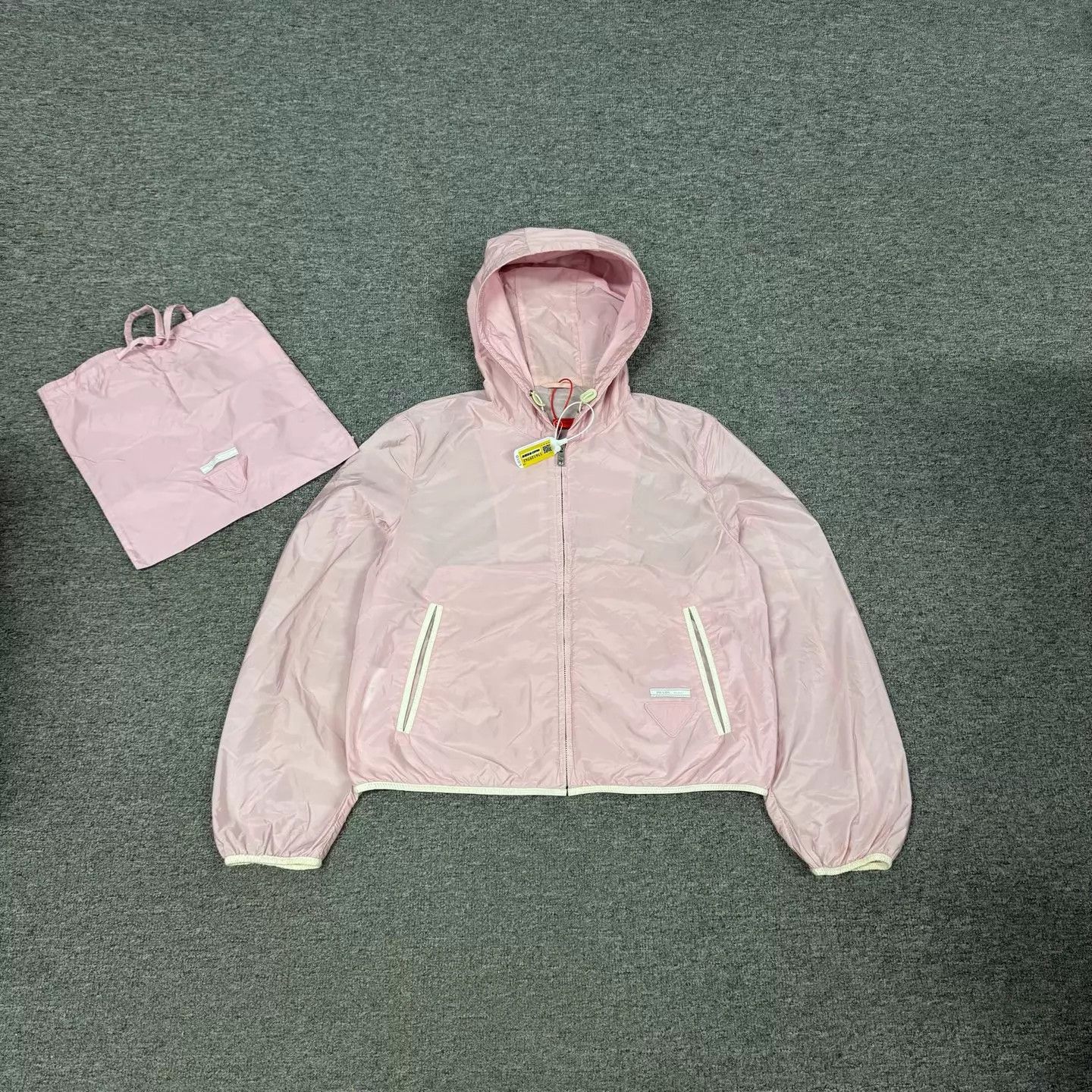Prada Prada Light Pink Hooded Zip Skin Jacket 99 New Size S / US 4 / IT 40 - 1 Thumbnail