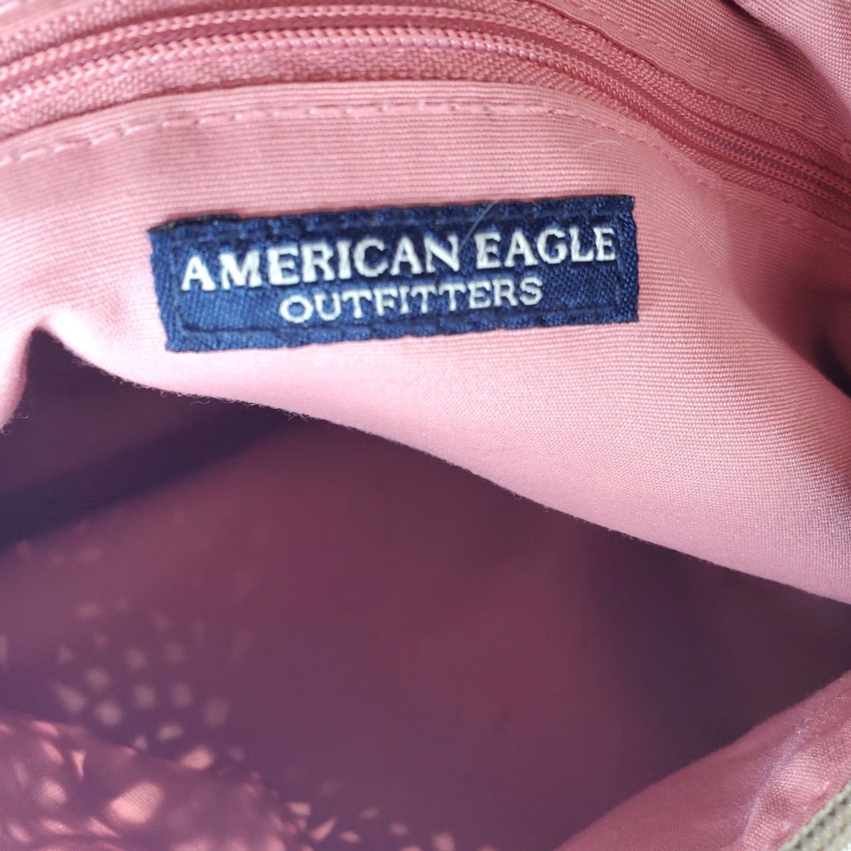 Vintage American Eagle Suede Shoulder Bag Beige Cutout Sloulchy Hippie Boho Summer Size ONE SIZE - 6 Thumbnail