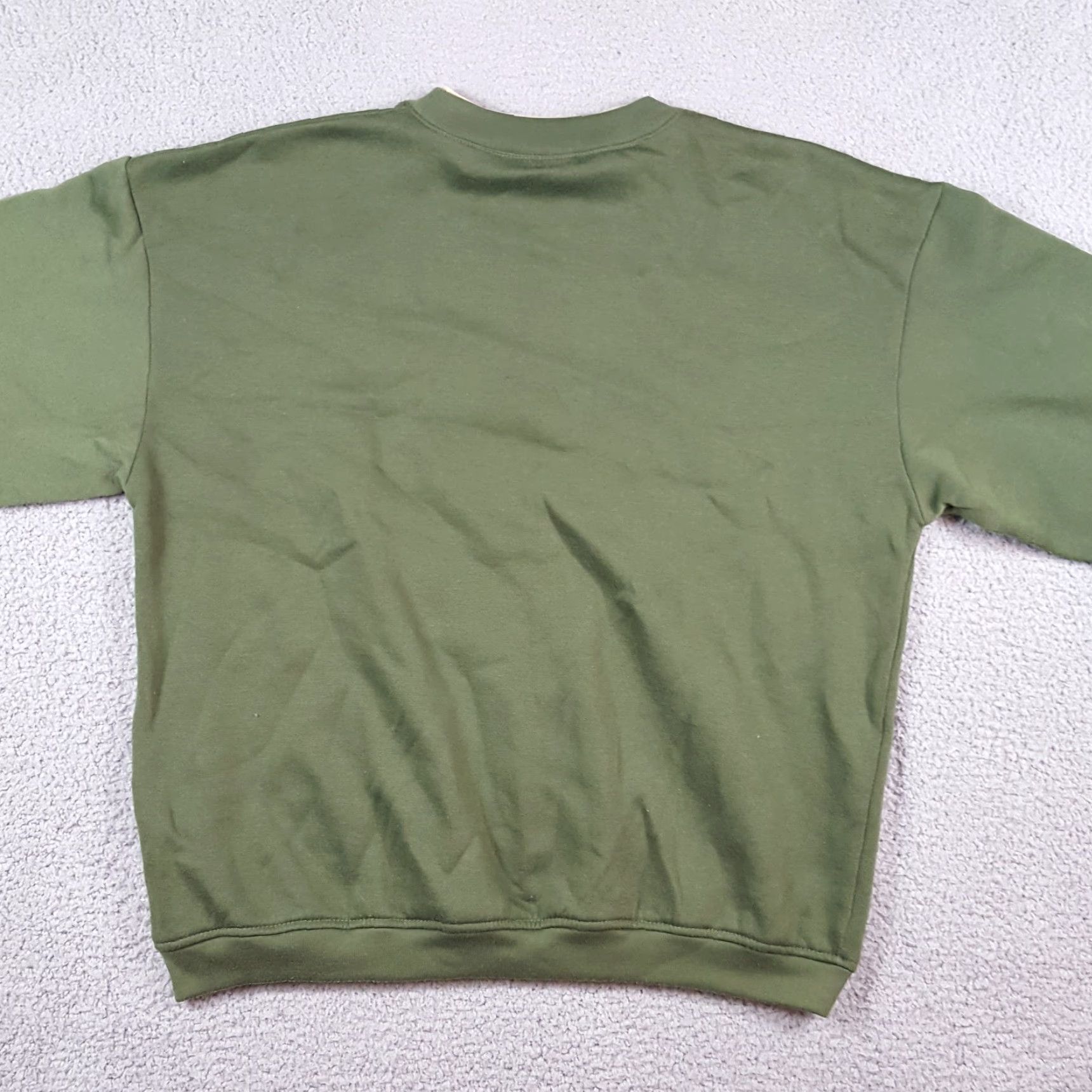 Basic Editions VINTAGE Basic Editions Sweatshirt Women's L Green 90s Teddy Bear Leaves Crewneck Pullover Sweatshirt Size L / US 10 / IT 46 - 4 Thumbnail
