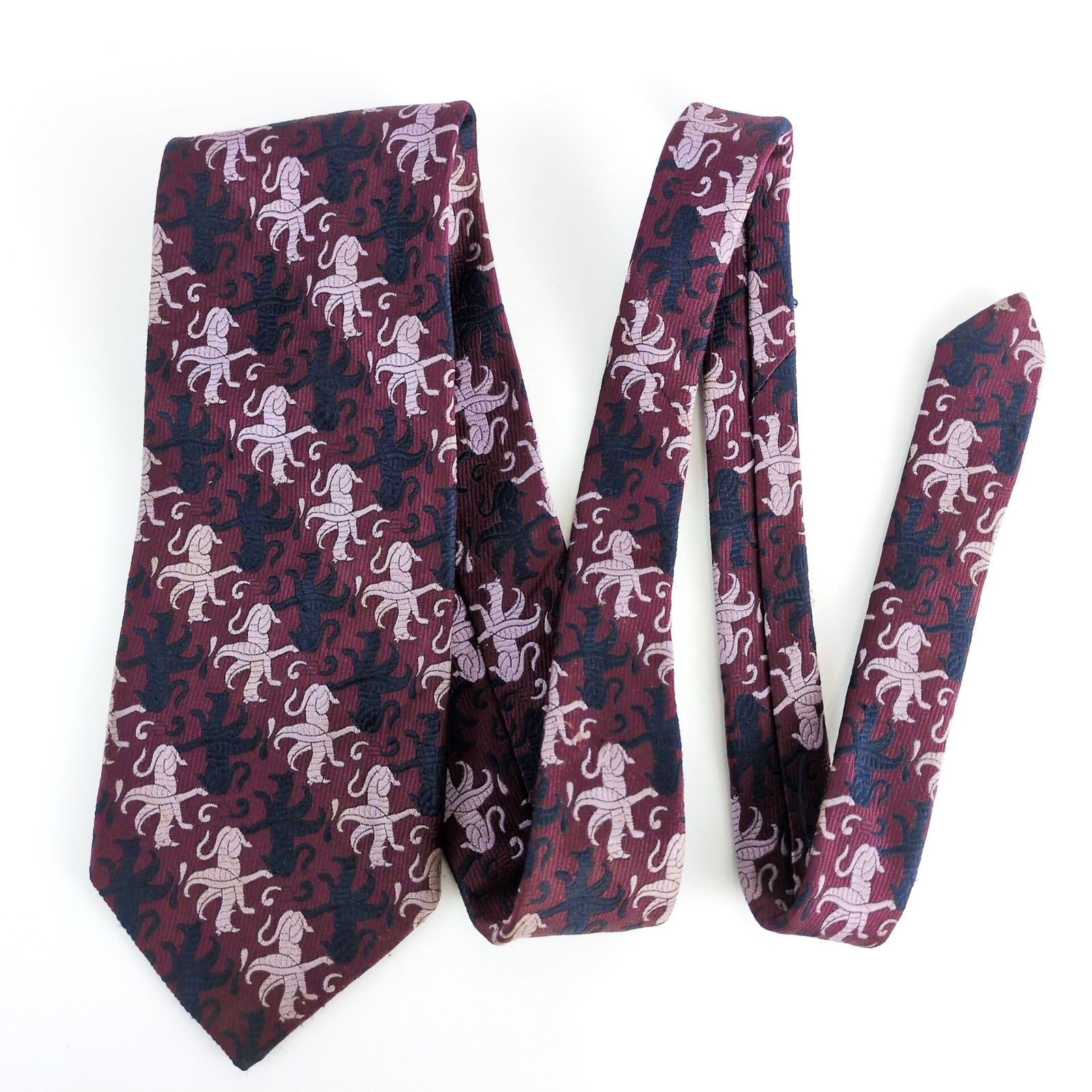 Vintage Vintage Pulitzer Mythical Griffin Brocade 4" Wide Neck Tie Size ONE SIZE - 1 Thumbnail