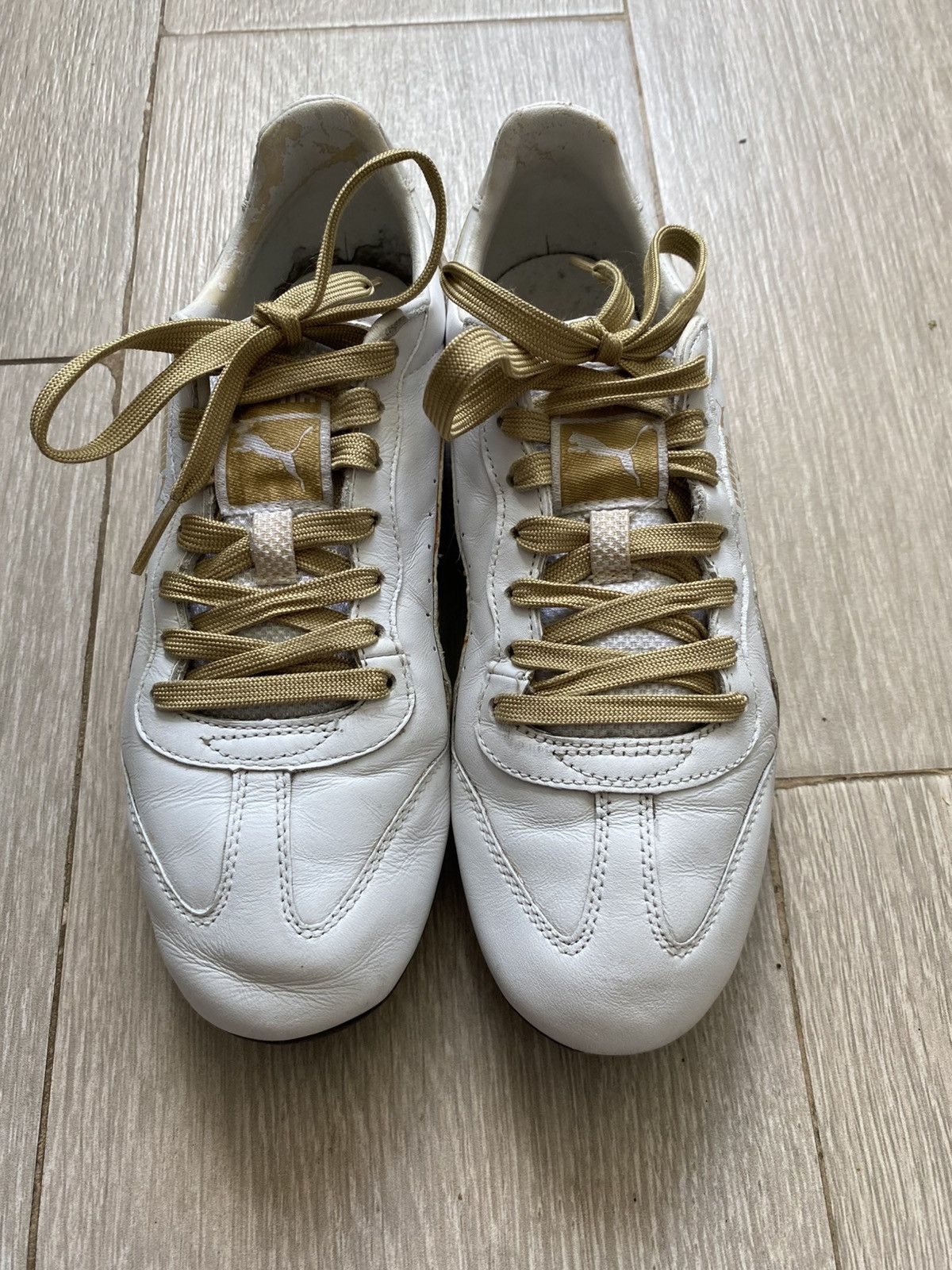 Puma PUMA SPPEEDCAT SNEAKERS WHITE&GOLD Y2K RAP Size US 8 / IT 38 - 5 Thumbnail