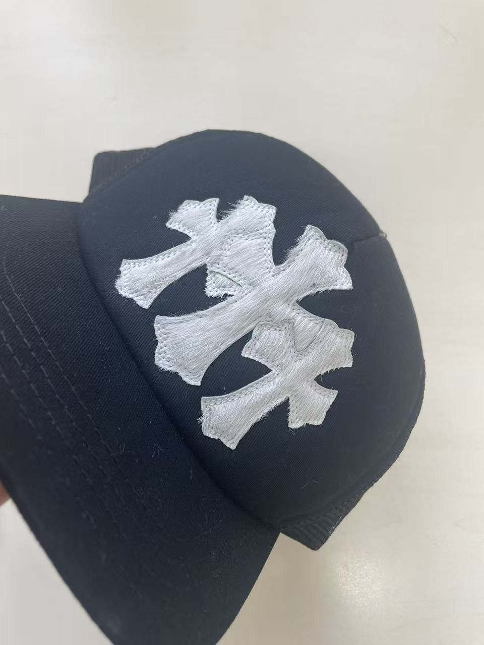 Chrome Hearts Chrome Hearts Pony Hair Triple Cross Patch Baseball Cap Size ONE SIZE - 5 Thumbnail