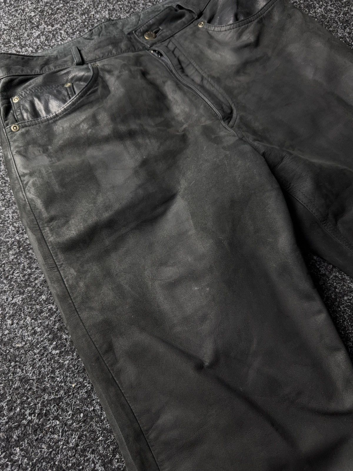 Leather Y2K Vintage Leather Pants Opium Style Alt Biker USA Rare Size US 31 - 5 Thumbnail