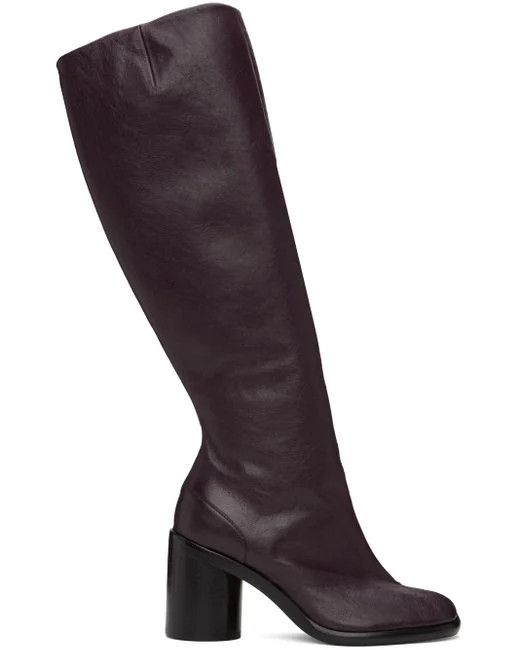 Maison Margiela oc11z0825 Tabi Knee-high Tall Boots in Burgundy Size US 7 / IT 37 - 1 Thumbnail