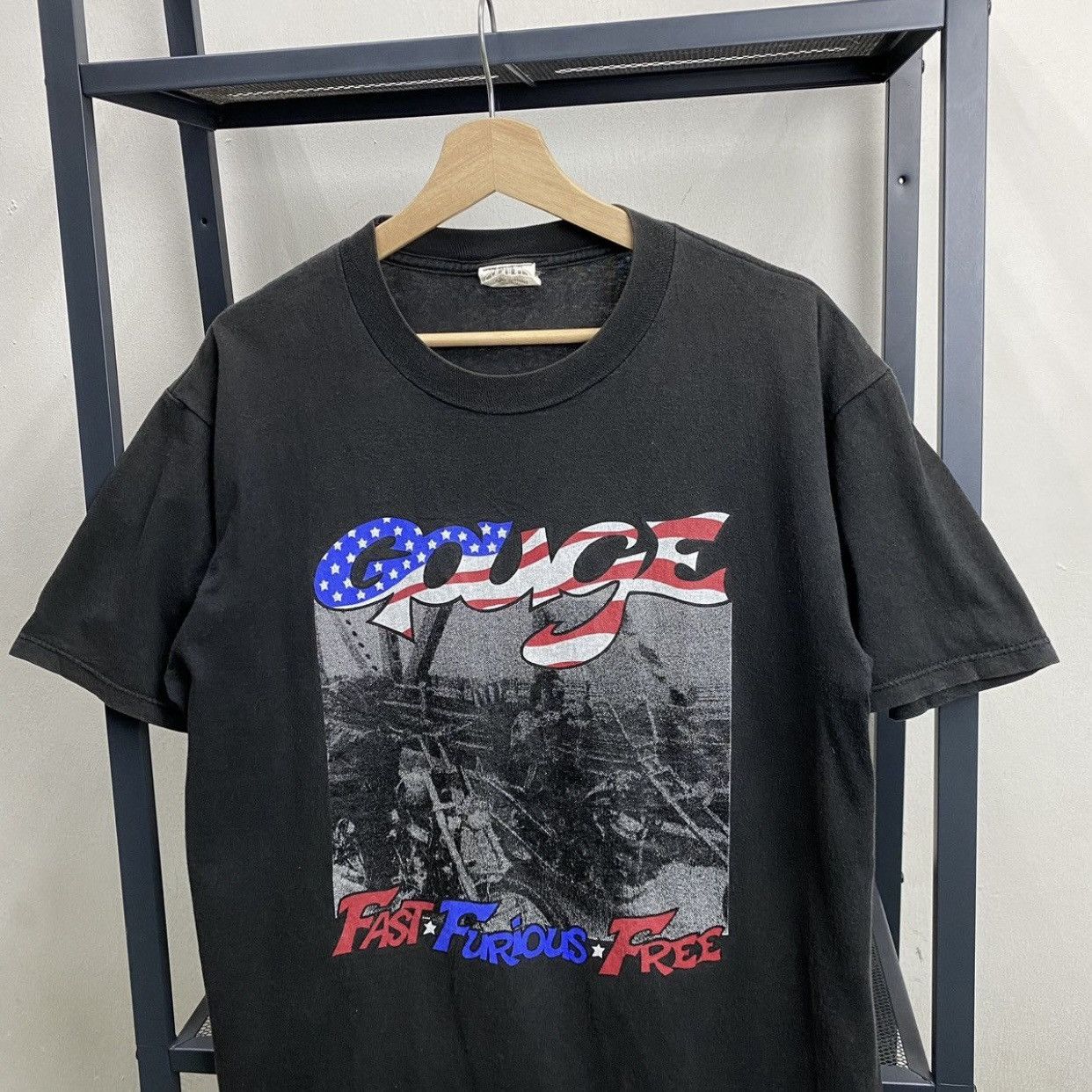 Vintage Vintage Gouge clothing skateboard tshirt fast furious free Size US L / EU 52-54 / 3 - 3 Thumbnail