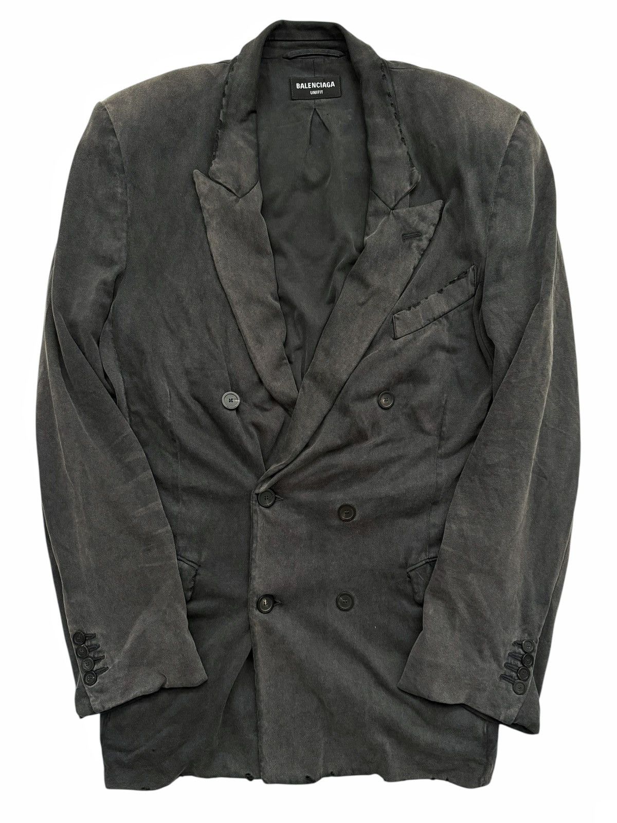 Balenciaga 2021 Distressed Thrashed Jersey Blazer Size US S / EU 44-46 / 1 - 2 Thumbnail