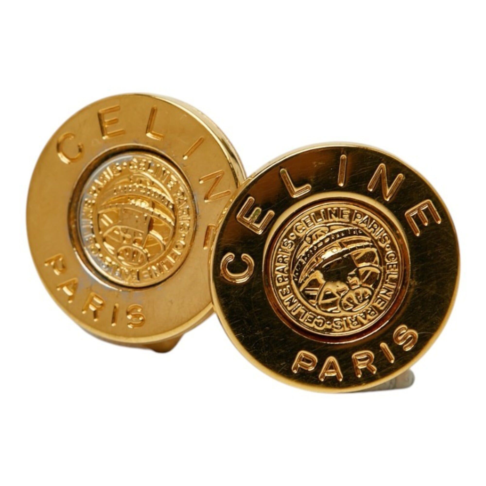 Celine Celine Logo Earrings, Gold Plated, Women's Size ONE SIZE - 1 Thumbnail