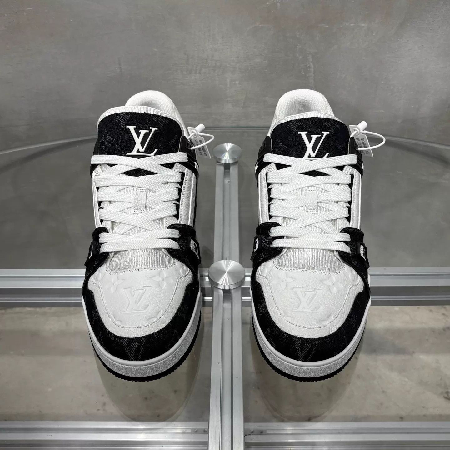 Louis Vuitton LV Trainer Black White Denim 44 UK10 New with Box Size US 11 / EU 44 - 1 Thumbnail