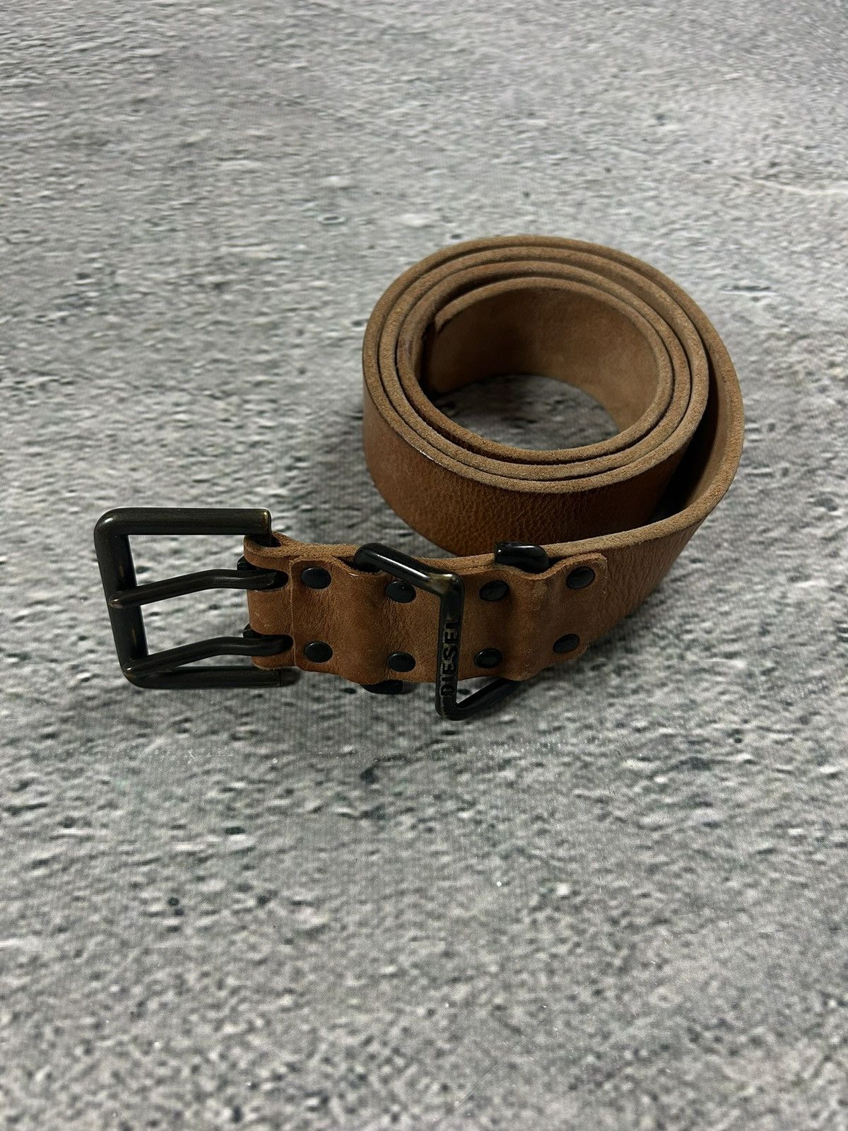 Diesel Diesel belt leather big buckle brown Y2K Size ONE SIZE - 1 Thumbnail