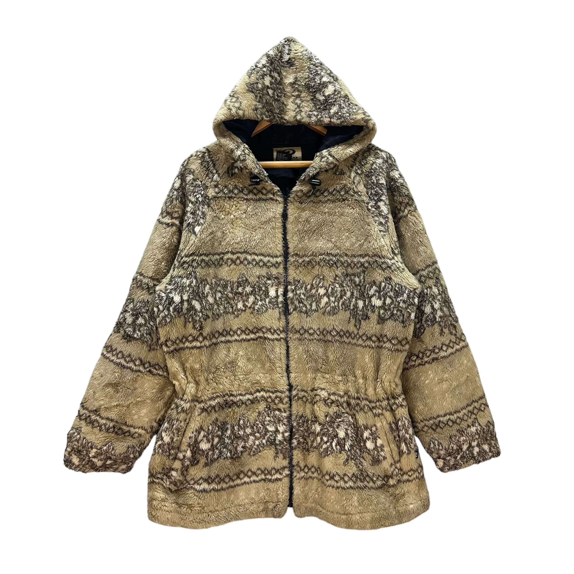 Japanese Brand PIKO MOTIF DESIGN FAUX FUR HOODIE JACKET #8734-023 Size US M / EU 48-50 / 2 - 1 Thumbnail