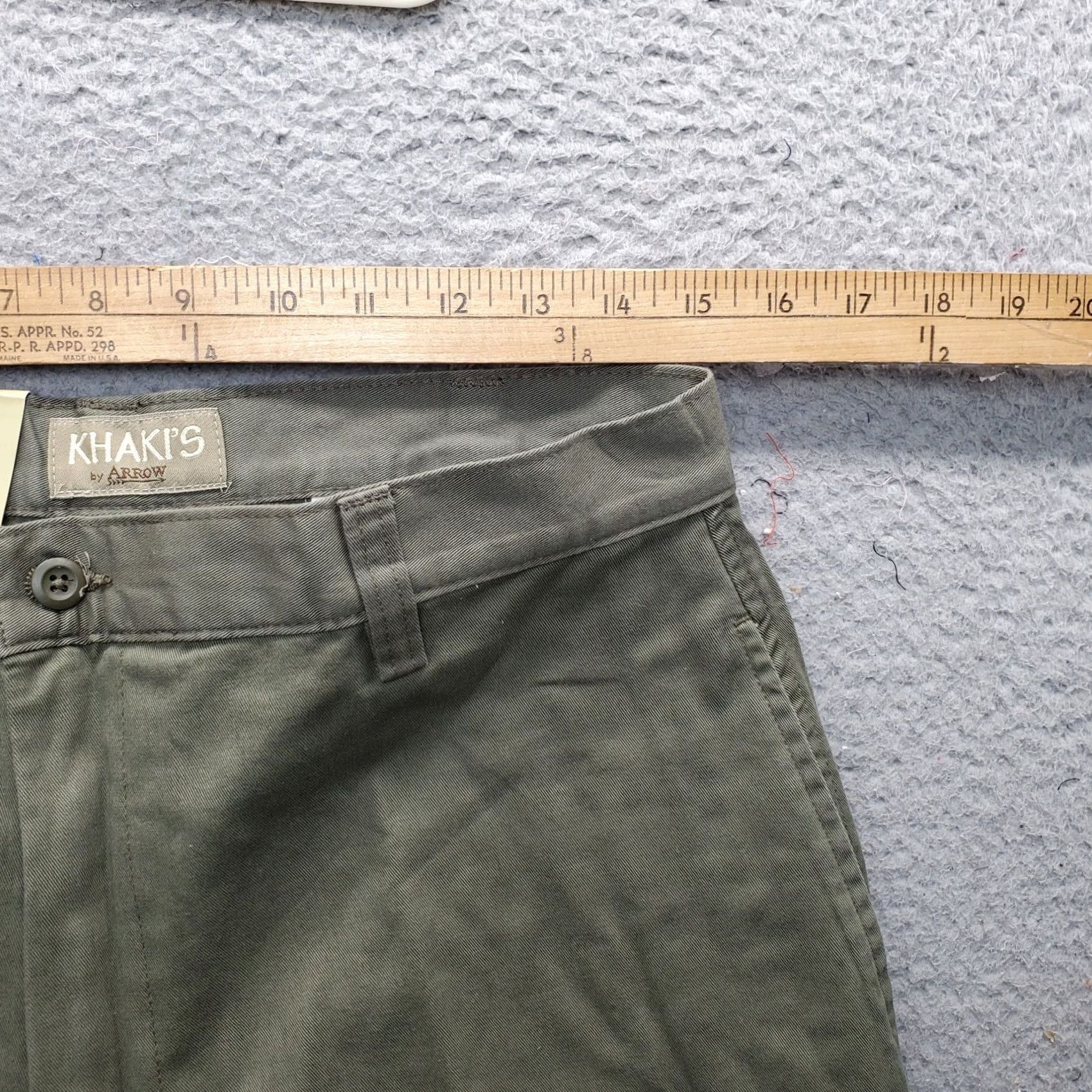 Arrow Arrow Khakis Shorts Mens 34W Green Classic Chino Casual Comfortable Charcoal Wash Size 34 Mens Size US 34 / EU 50 - 5 Thumbnail