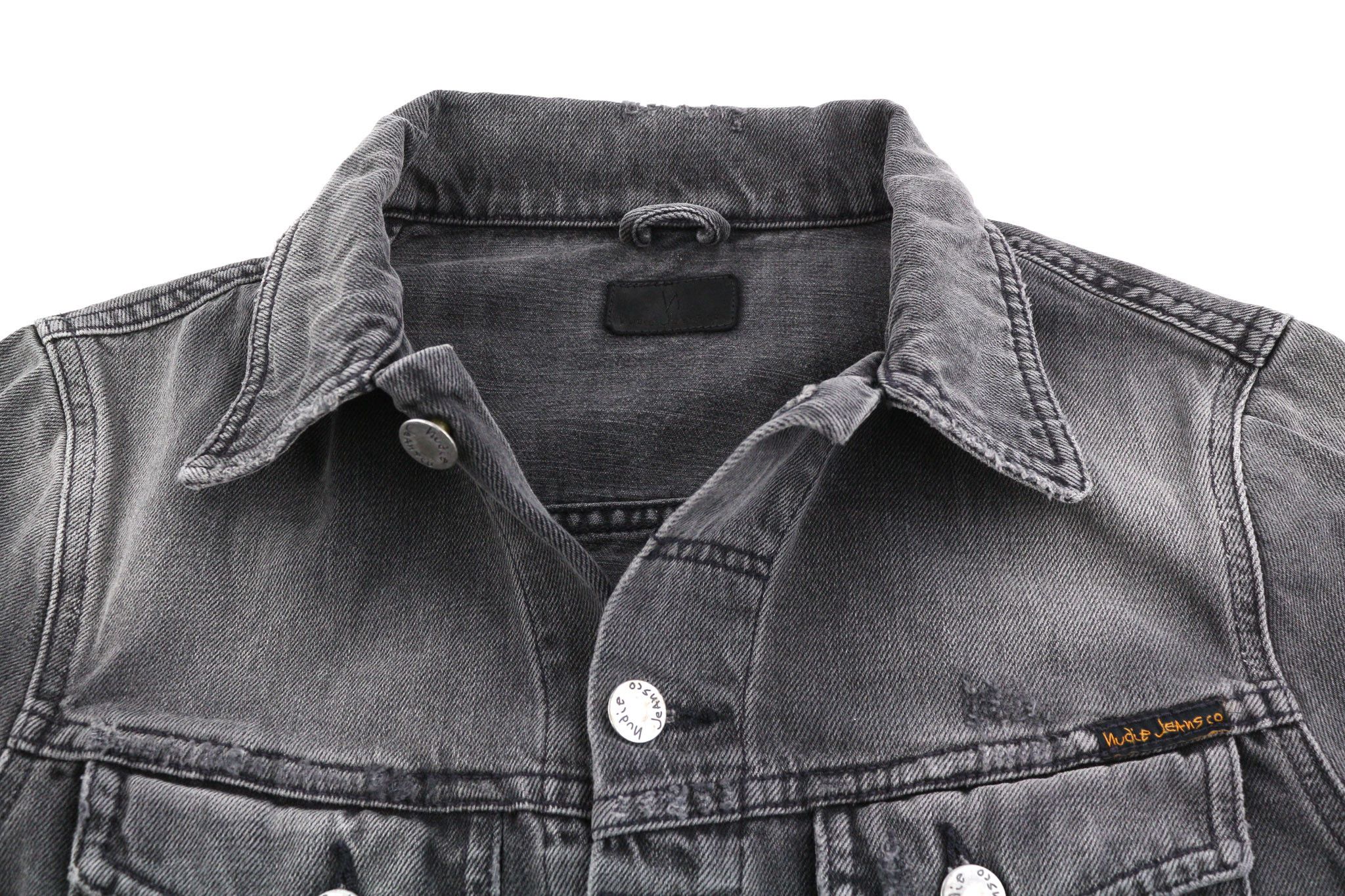 Nudie Jeans BILLY XS Shimmering Shist Denim Ripped Grey Jacket 82432 Size US XS / EU 42 / 0 - 4 Thumbnail