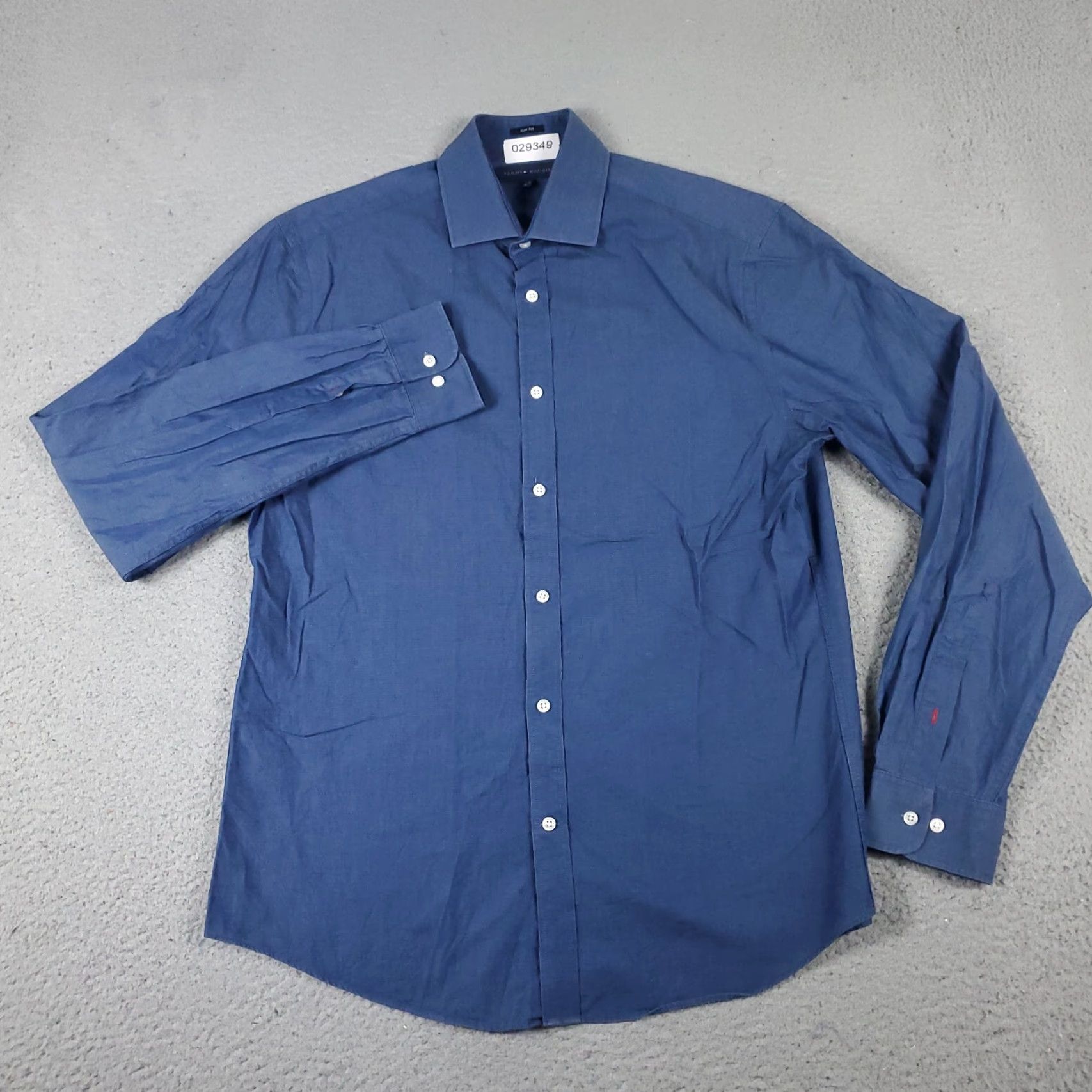 Tommy Hilfiger Tommy Hilfiger Shirt Mens Medium Blue Button-Up Long Sleeve Collared Cotton Classic Casual Dress Shirt Size US M / EU 48-50 / 2 - 2 Thumbnail