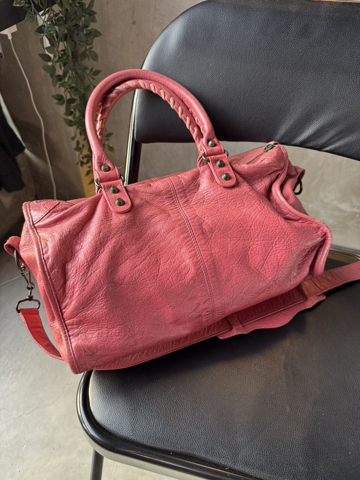 Balenciaga BALENCIAGA Sorbet Lambskin Leather Motorcycle Part Time Bag Size ONE SIZE - 2 Thumbnail
