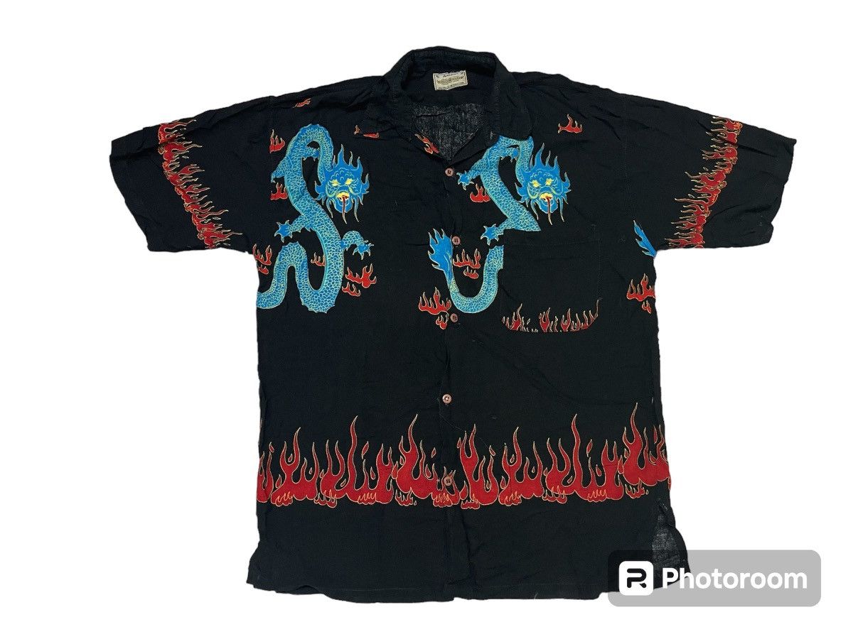 Pre-owned Avant Garde 90's Dragon Flame Native 100 Rayon