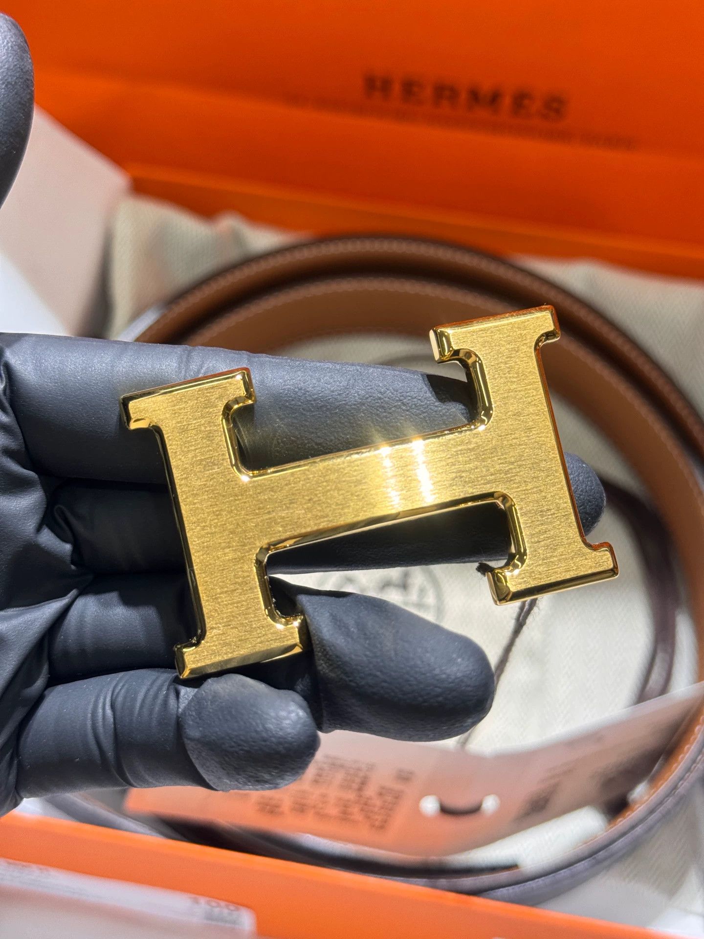 Hermes HERMES 2-Sided Calfskin Belt 32mm 100cm GBB H K Size ONE SIZE - 3 Thumbnail