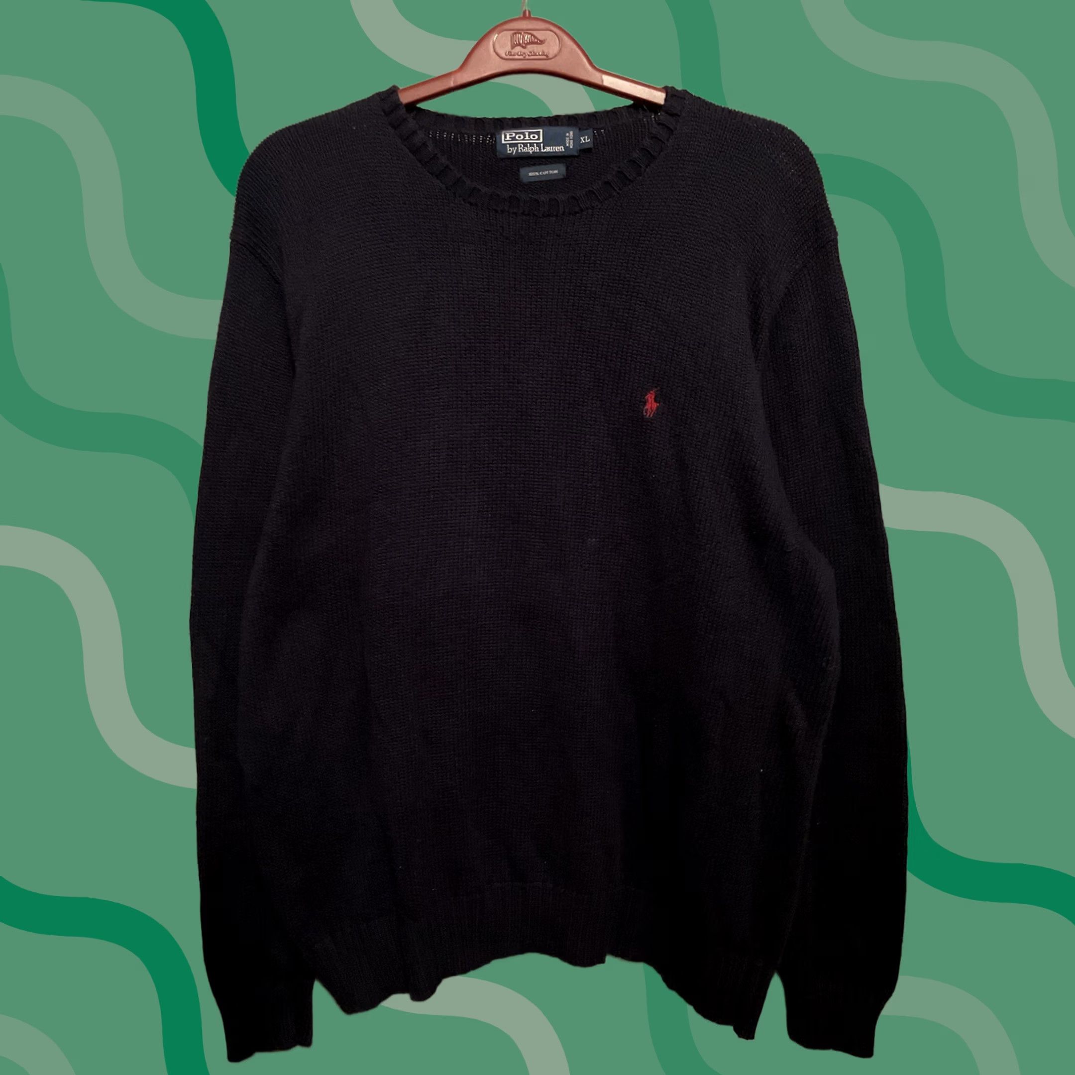 Polo Ralph Lauren VINTAGE Polo Ralph Lauren Sweater Mens XL Blue Crew Neck Classic Preppy Knit Pullover Logo - 20xx? Size US XL / EU 56 / 4 - 1 Thumbnail