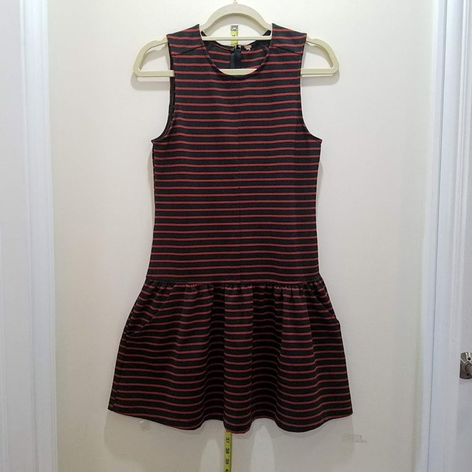 Free People Drop waist mini dress (S) red and navy stripes | sleeveless Size S / US 4 / IT 40 - 3 Thumbnail