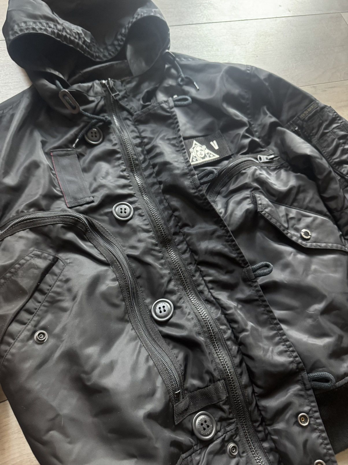 Hysteric Glamour Hysteric Glamour Multi Zip Tactical Hooded Bomber Jacket Size US L / EU 52-54 / 3 - 7 Thumbnail