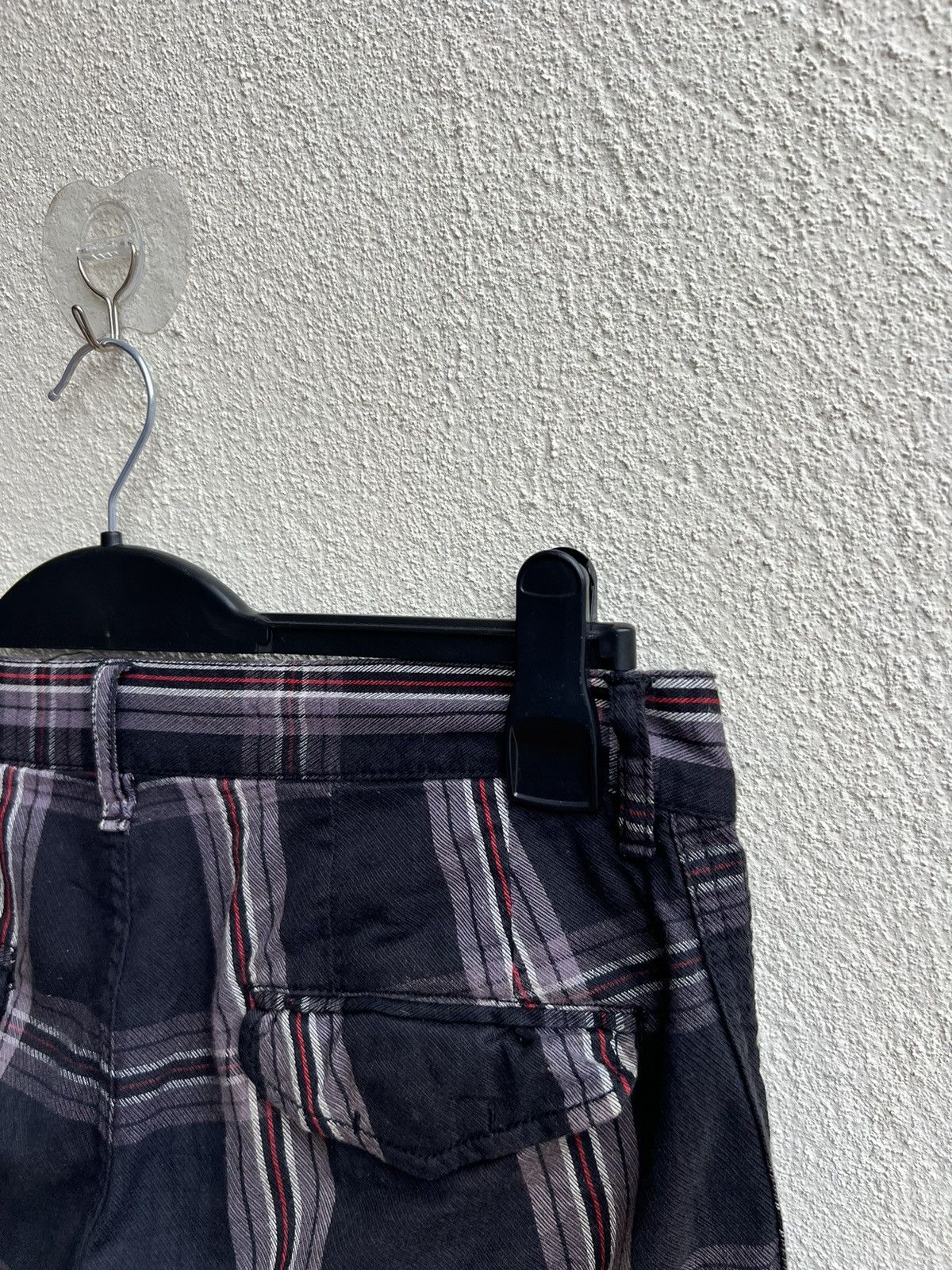Shellac Double Edge Japan Multi Pocket Plaid Flare Cargo Trouser Size US 31 - 21 Thumbnail