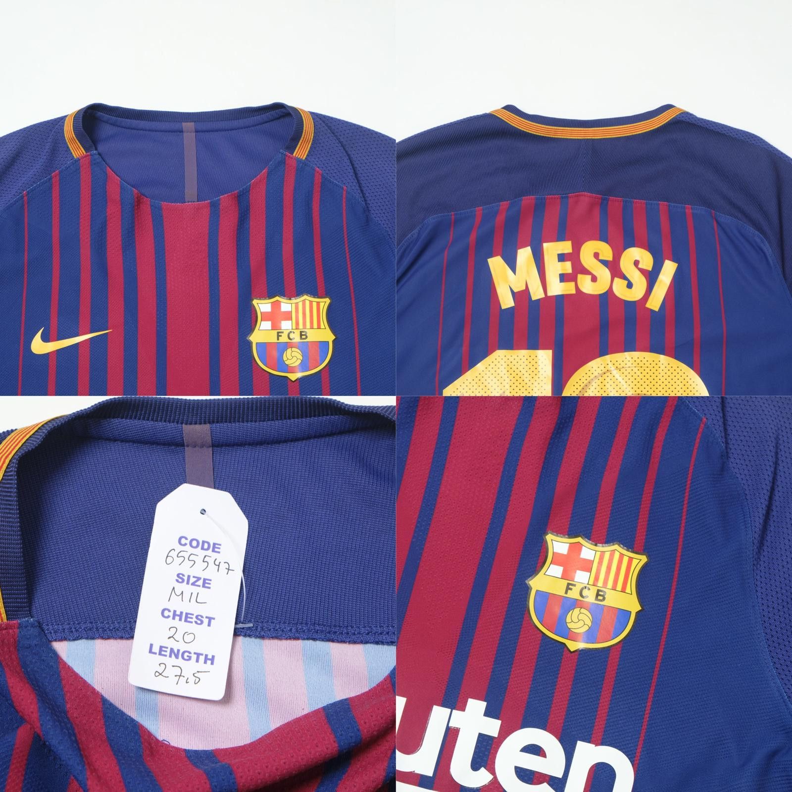 Nike 2017/18 Barcelona Home Shirt Messi (M/L) Size US M / EU 48-50 / 2 - 5 Thumbnail