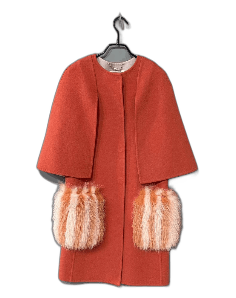 Fendi Fendi Fox Fur Pocket Long Cape Coat Size S / US 4 / IT 40 - 1 Thumbnail