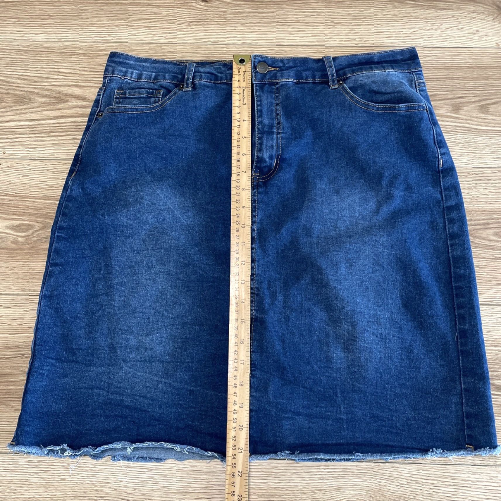 Denime BLEU Blue Denim A-Line Skirt Size 16 Regular Women Size 38" / US 16 / IT 52 - 7 Thumbnail
