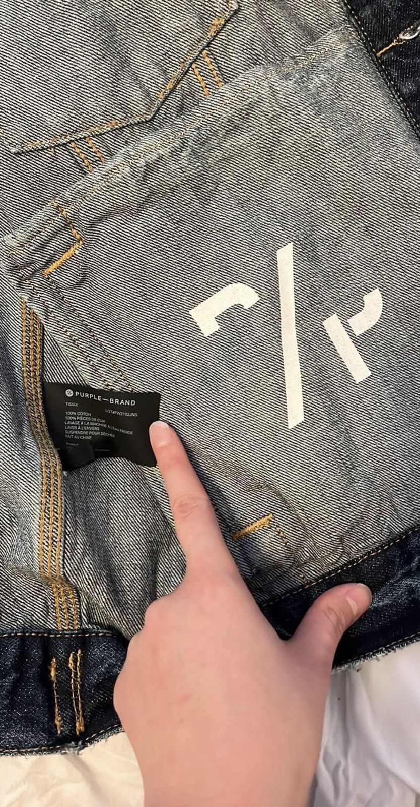 Purple Brand Purple Brand SAMPLE Blue Acid Wash Distressed Jean Jacket Size US M / EU 48-50 / 2 - 6 Thumbnail