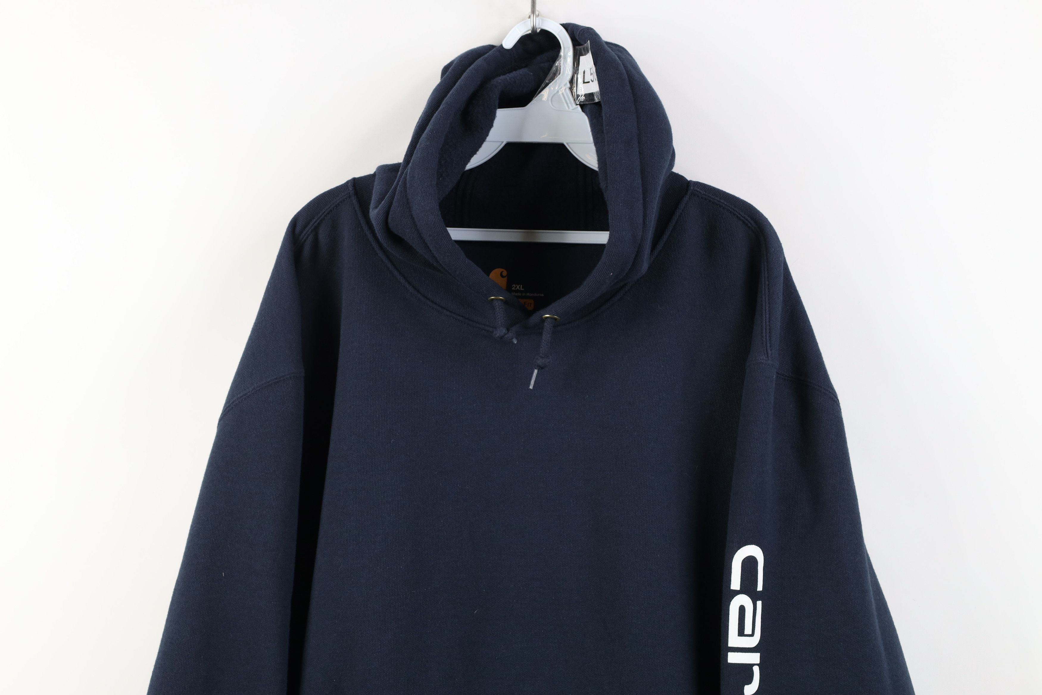Carhartt Vintage Y2K Carhartt Heavyweight Hoodie Sweatshirt Blue Size US XXL / EU 58 / 5 - 2 Thumbnail