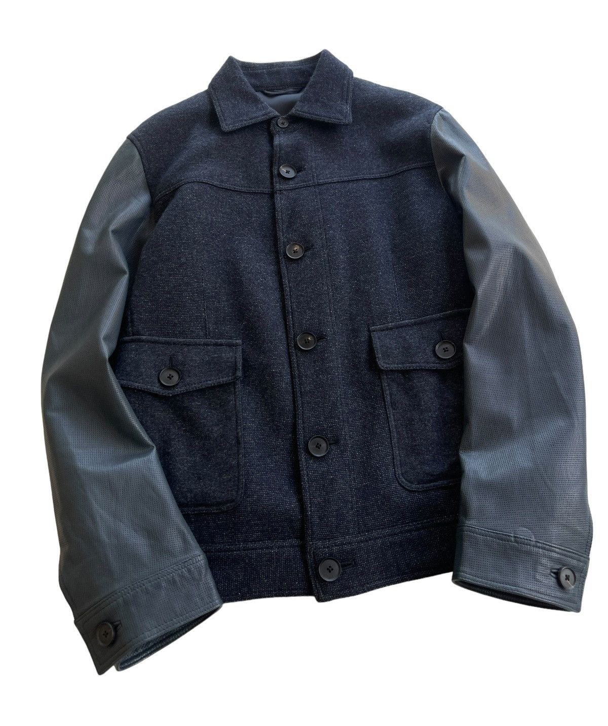 JOSEPH HOMME Joseph Homme Wool / Goatskin Leather Sleeve Jacket Size US S / EU 44-46 / 1 - 2 Thumbnail