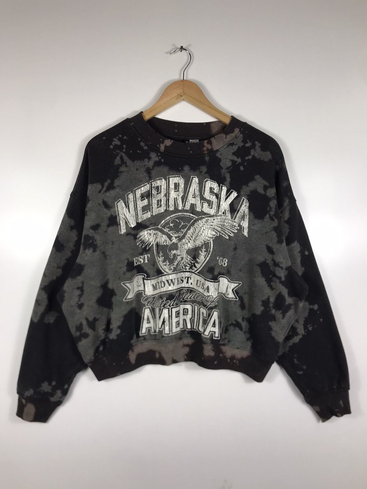 H&M 🔥Y2K H&M Nebraska America Tye Dye Cropped Sweatshirt Size XL / US 12-14 / IT 48-50 - 1 Thumbnail