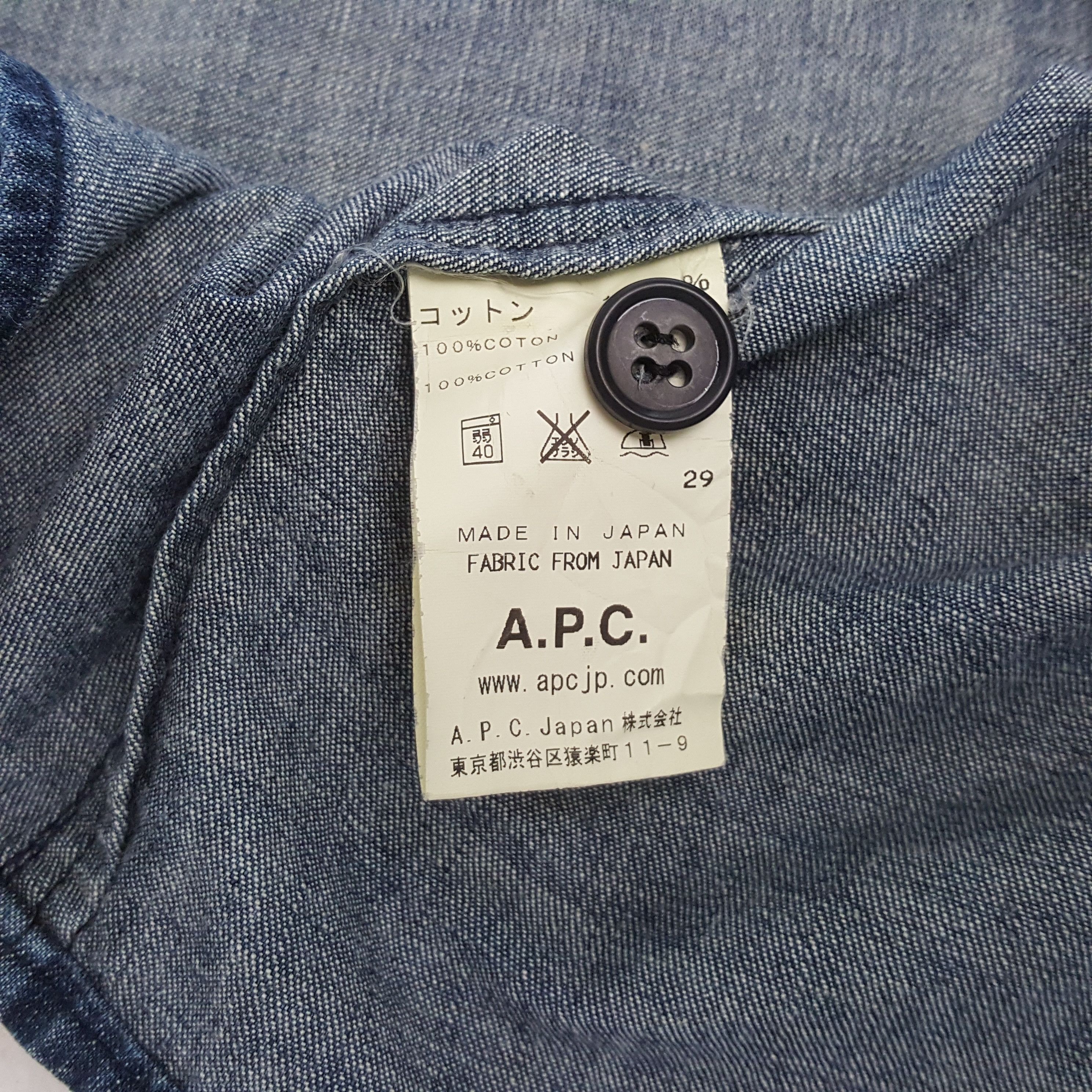 A.P.C. Vintage A.P.C Japanese Brand Denim Shirt C301N37 Size US S / EU 44-46 / 1 - 9 Thumbnail
