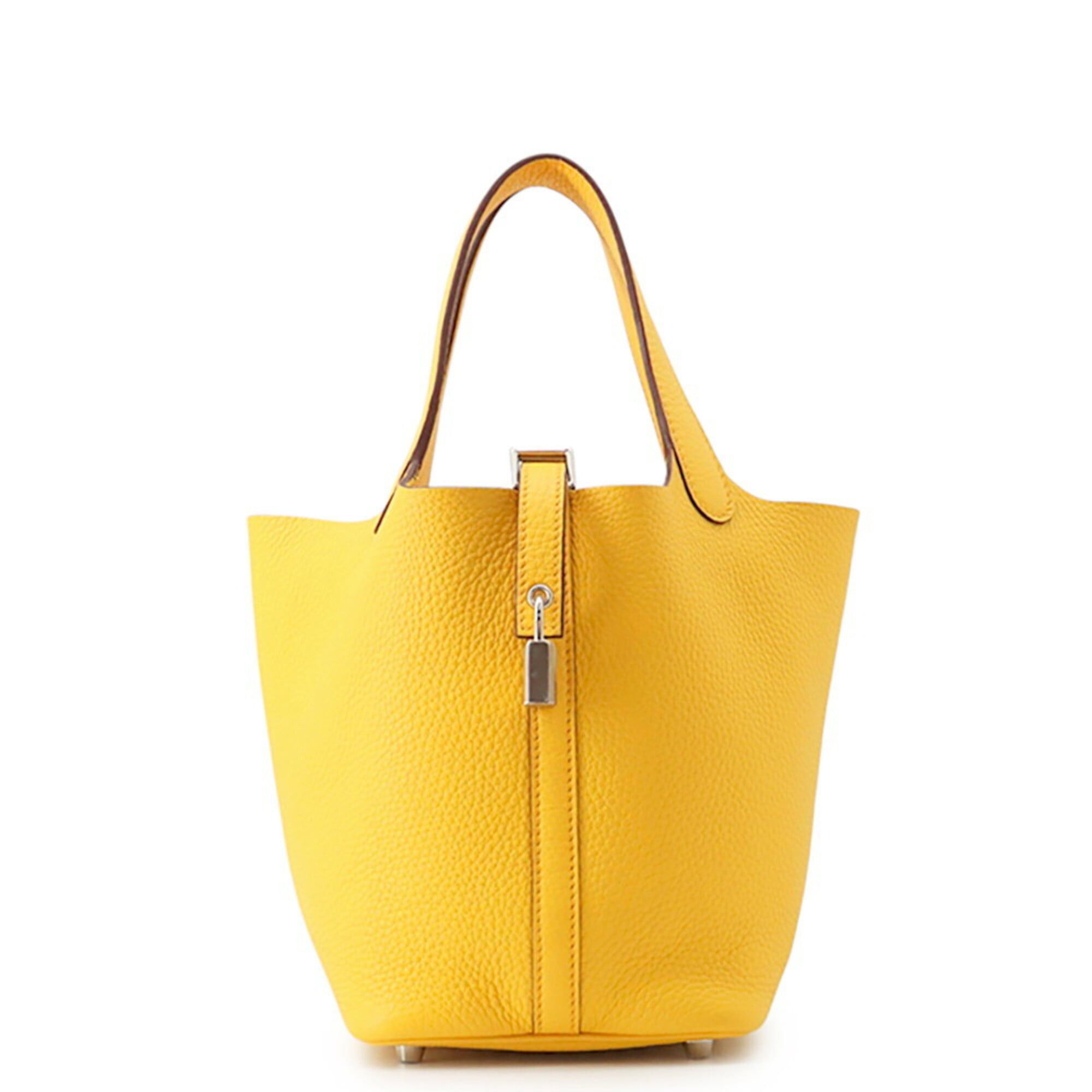 Hermes Hermes Picotin Lock PM Handbag, Jaune Ambre, Taurillon Clemence Leather, W Stamp, HERMES, Lock, Picotin, Women's, HERMES Size ONE SIZE - 1 Thumbnail