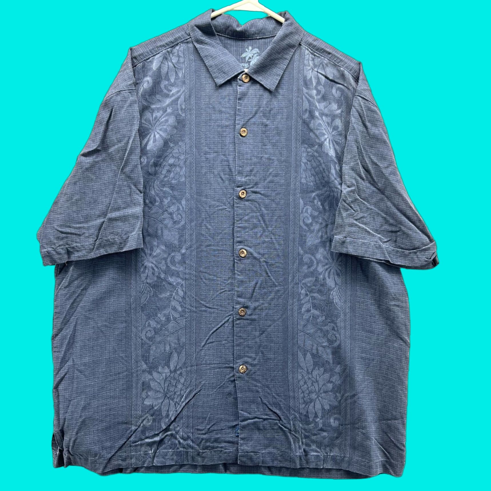 Tommy Bahama Tommy Bahama Shirt Mens 2XL Blue Floral Silk Hawaiian Short Sleeve Button Front Size US XXL / EU 58 / 5 - 1 Thumbnail