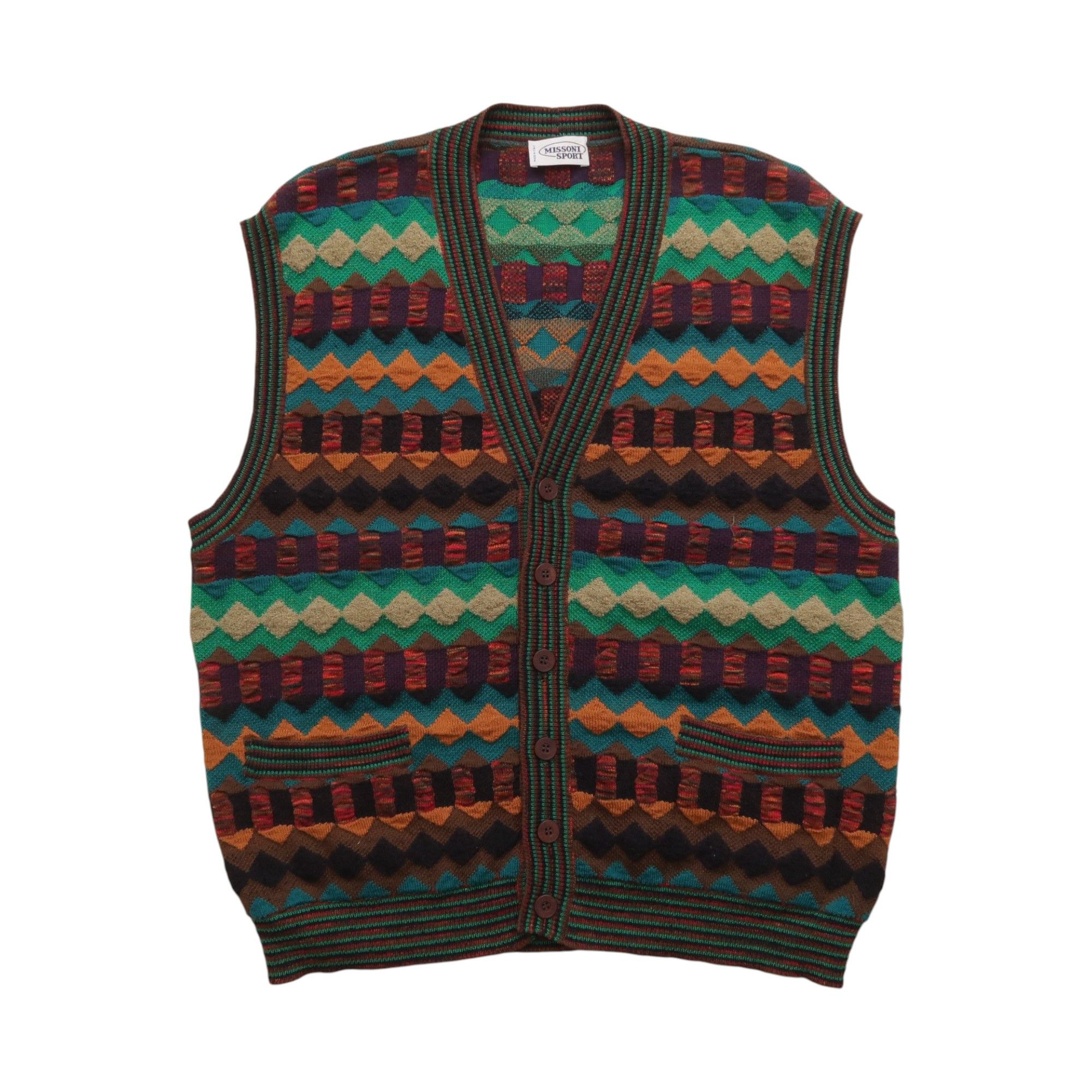 Pre-owned Missoni Psychedelic Abstract Patterned Knit Vest In Multi