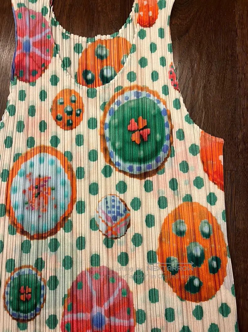 Issey Miyake Issey Miyake Cookie Donut Colorful Fun Polka Dot Sleeveles Size L / US 10 / IT 46 - 3 Thumbnail