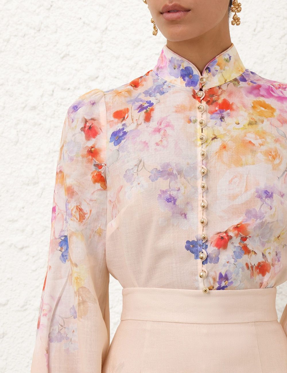 Zimmermann oc11z1025 Crush Blouse in Multicolor Size L / US 10 / IT 46 - 5 Thumbnail