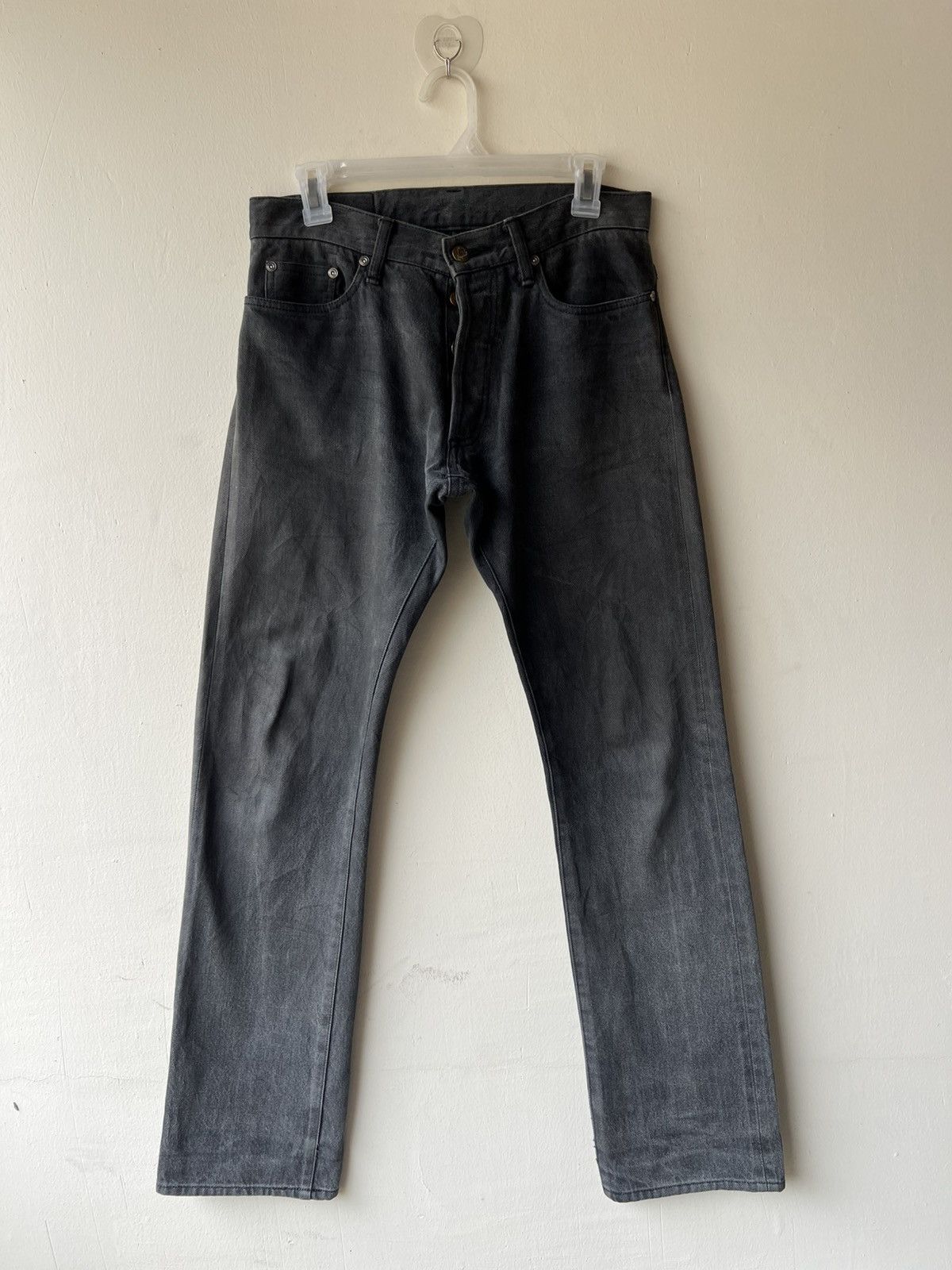 Vintage Celt&Cobra Japan Faded Mud Black Denim Selvedge Jeans Size US 29 - 2 Thumbnail