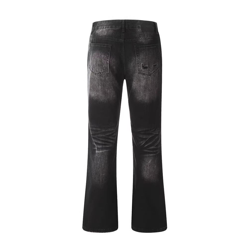 Japanese Brand × Jean Men's hippie back pocket ripped loose washed flared jeans Size US 32 / EU 48 - 2 Thumbnail
