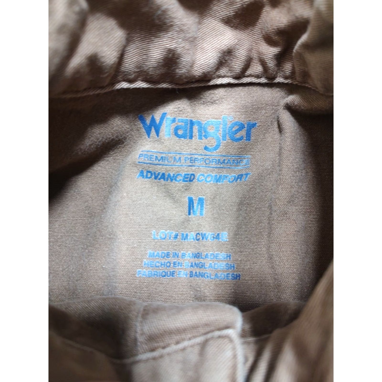 Wrangler Wrangler Shirt Mens M Brown Long Sleeve Western Pearl Snap Advanced Comfort Size US M / EU 48-50 / 2 - 5 Thumbnail