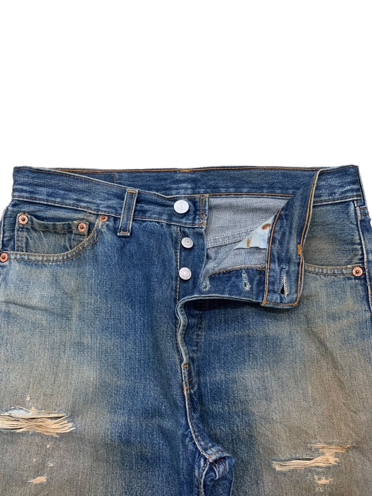 Levi's Vintage Levis UK Made Mud Wash Distressed Denim Pant (AC11) Size US 29 - 10 Thumbnail