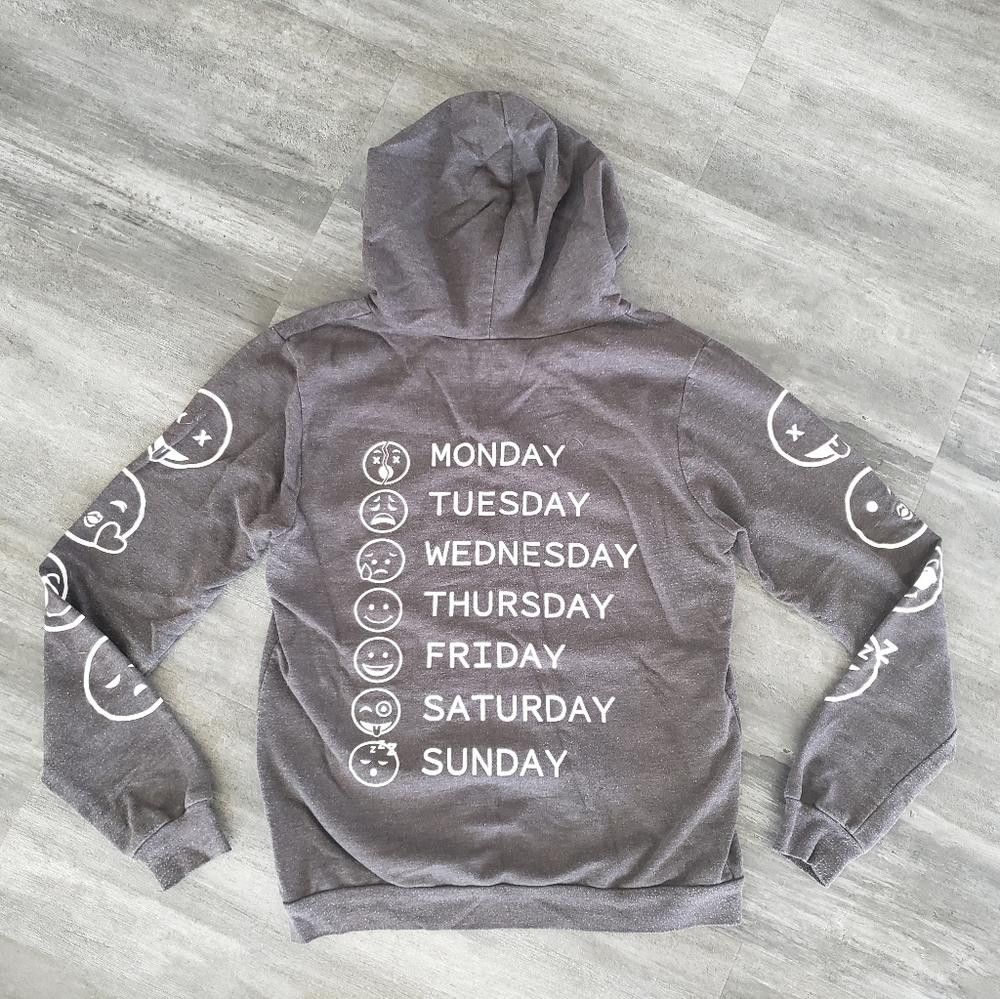 Designer Grey Emoji Weekly On Fire Hoodie Size M / US 6-8 / IT 42-44 - 2 Thumbnail