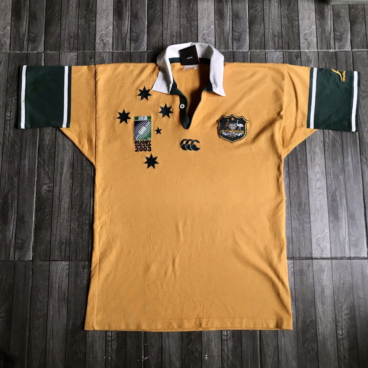 Canterbury of New Zealand × Vintage 2003 AUSTRALIA WALLABIES canterbury jersey Size US M / EU 48-50 / 2 - 1 Thumbnail