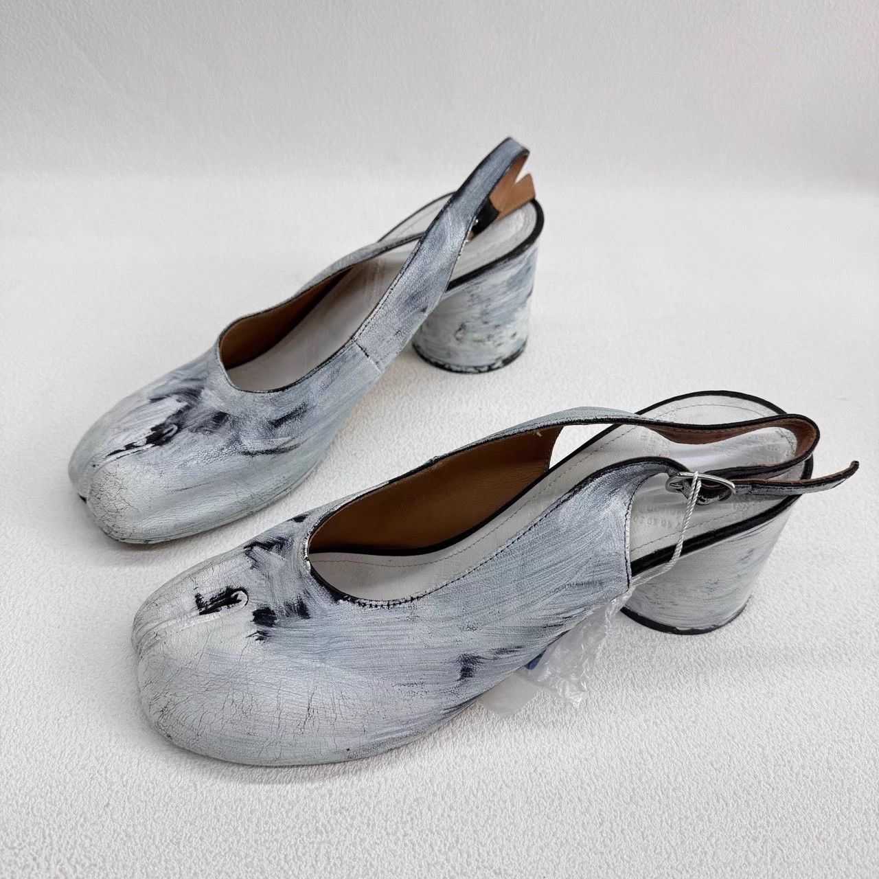 Maison Margiela Tabi Bianchetto Leather Heels 6cm White 40