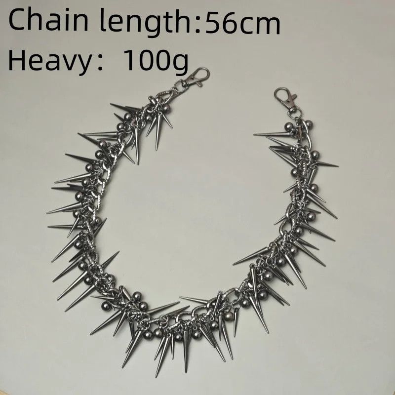 Japanese Brand Black Gun Plated Rivet Metal Biker Pants Chain Size ONE SIZE - 3 Thumbnail