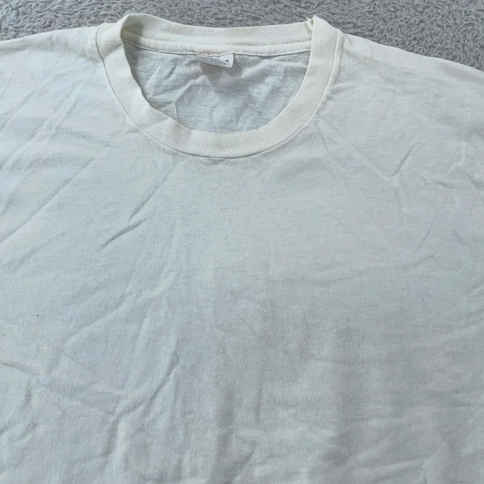 Hanes Vintage Hanes Shirt Mens Medium White Cotton Crew Neck Short Sleeve Tee Size US M / EU 48-50 / 2 - 2 Thumbnail
