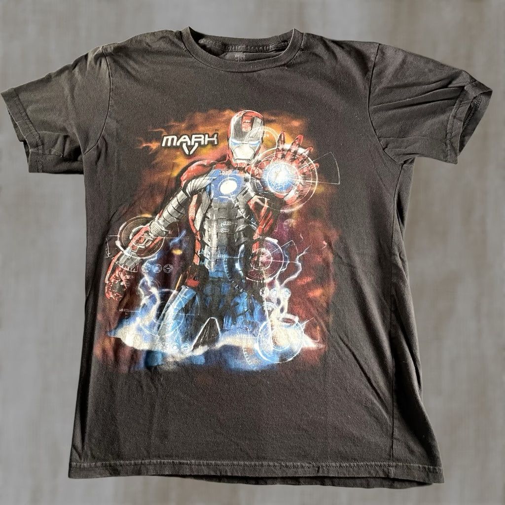 Vintage Iron Man Shirt Marvel Men’s Medium Tee Black 2010 Iron Man 2 Promo Mark V T-Shirt Mens Size US M / EU 48-50 / 2 - 1 Thumbnail